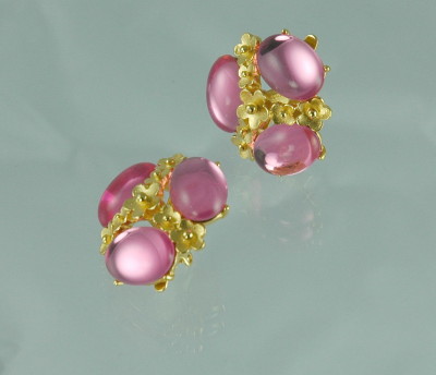 TRIFARI Pink Cabochon Earrings
